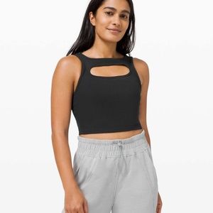 Lululemon LA Front Cut-Out Crop Tank - Black